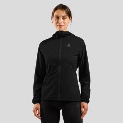 Kurtka wodoodporna damska ODLO X-Alp Waterproof Jacket. Brązowe kurtki damskie Odlo, bez wzorów, bez kaptura. Za 799.99 zł.