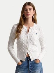 Polo Ralph Lauren Kardigan 211971868007 Biały Slim Fit. Białe kardigany damskie Polo Ralph Lauren, xl, bez wzorów. Za 1,199.00 zł.