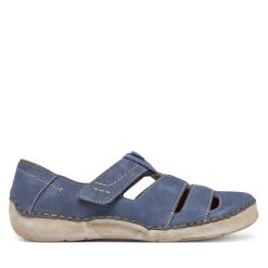 Półbuty Josef Seibel. Niebieskie półbuty damskie Josef Seibel, bez wzorów, bez obcasa, na płaskiej podeszwie. Za 299.99 zł.