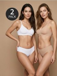 Majtki typu stringi 2 pack - biały. Białe stringi damskie Sinsay, l, bez wzorów. Za 12.99 zł.