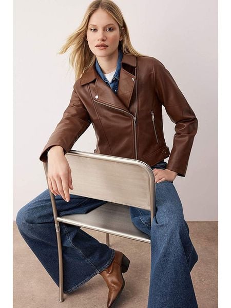 Trendyol Kurtka w kolorze brązowym ze skóry syntetycznej rozmiar: XS. Brązowe kurtki damskie Trendyol, xs, bez wzorów, ze skóry, bez kaptura. Za 95.99 zł.