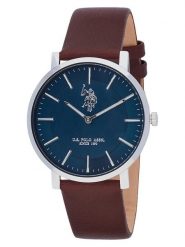 U.S. Polo Assn. Zegarek kwarcowy w kolorze srebrno-brązowo-granatowym rozmiar: onesize. Brązowe, analogowe zegarki męskie U.S. Polo Assn., ze stali. Za 217.99 zł.