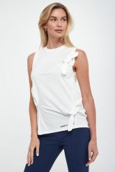 Top damski z kokardami ELISABETTA FRANCHI. Topy damskie Elisabetta Franchi, bez wzorów, bez kołnierzyka. W wyprzedaży za 551.20 zł.