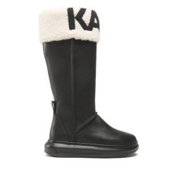 Kozaki KARL LAGERFELD. Czarne kozaki damskie Karl Lagerfeld, bez obcasa, na płaskiej podeszwie. Za 1,199.00 zł.