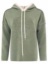 Zwillingsherz Bluza "Positive Mind" w kolorze zielonym rozmiar: L/XL. Zielone bluzy z kapturem damskie Zwillingsherz, l. Za 176.08 zł.