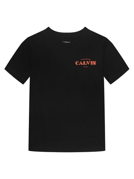 Calvin Klein T-Shirt Small Chest LVCKTJA40B Czarny Regular Fit. Czarne t-shirty chłopięce CALVIN KLEIN, bez wzorów, z bawełny, bez ramiączek. Za 109.99 zł.