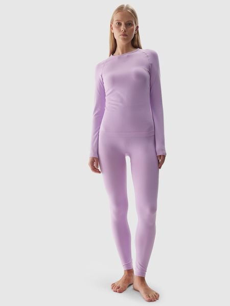 4F Bielizna termoaktywna bezszwowa (dół) damska - fioletowa XS/S. Fioletowa bielizna termoaktywna damska 4f, l, bez wzorów, z dzianiny. W wyprzedaży za 89.99 zł.
