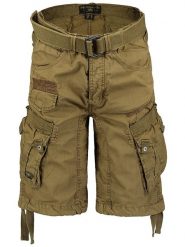 Geographical Norway Bermudy "Panoramique" w kolorze khaki rozmiar: XL. Brązowe szorty męskie Geographical Norway, bez wzorów, z bawełny. Za 118.84 zł.