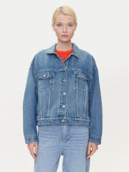 HUGO Kurtka jeansowa Lou 50541559 Niebieski Regular Fit. Niebieskie kurtki damskie Hugo, xs, bez wzorów, z bawełny, bez kaptura. Za 549.99 zł.
