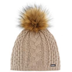 Czapka Afra Lux damska zimowa z pomponem z polaru, ciepła wełna merynosowa. Białe czapki zimowe damskie Eisbar, z polaru. Za 199.99 zł.