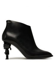 KARL LAGERFELD Botki Nft Heel Zip KL39135 Czarny. Czarne botki damskie Karl Lagerfeld, ze skóry, bez obcasa, na słupku, bez zapięcia. Za 849.99 zł.