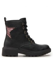 Geox Kozaki Jr Casey J9420G 0BCEW C9B8W M Czarny. Czarne kozaki dziewczęce Geox, bez wzorów, ze skóry, bez obcasa. Za 379.99 zł.