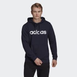 Bluza z kapturem Męska Essentials French Terry. Białe bluzy sportowe męskie Adidas, bez wzorów, sportowe, bez kołnierzyka, bez ramiączek. Za 182.00 zł.