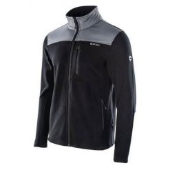 Bluza sportowa męska Hi-Tec Hanis 350. Czarne bluzy bez kaptura męskie Hi-tec, bez wzorów, sportowe, bez kołnierzyka, bez ramiączek. Za 185.12 zł.