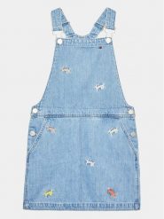 Tommy Hilfiger Sukienka jeansowa Dungaree KG0KG07194 D Niebieski Regular Fit. Niebieskie sukienki dziewczęce Tommy Hilfiger, bez wzorów, z bawełny, bez ramiączek. Za 599.99 zł.