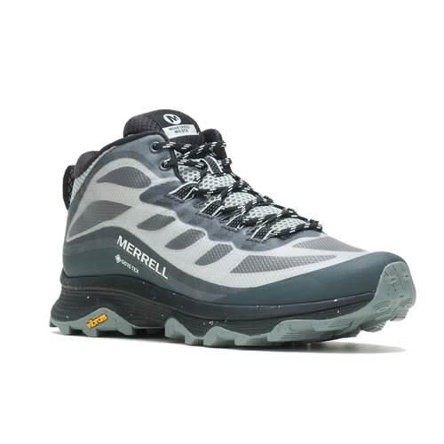 Buty trekkingowe męskie Merrell Moab Speed Mid Gtx. Szare buty trekkingowe męskie MERRELL, z materiału, bez zapięcia, trekkingowe. Za 659.00 zł.