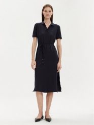 Tommy Hilfiger Sukienka codzienna WW0WW41278 Granatowy Regular Fit. Niebieskie sukienki damskie Tommy Hilfiger, na co dzień, s, bez wzorów, z bawełny, bez kołnierzyka, bez ramiączek, proste. Za 369.99 zł.