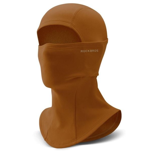 Czapka Sportowa Całkowita z Polaru Termicznego. Brązowe czapki męskie ROCKBROS, na zimę, bez wzorów, z materiału, sportowe. Za 61.64 zł.