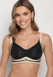 Czarny Biustonosz z Zapięciem na Haftki Greledia. Czarne biustonosze Born2be, bez wzorów. Za 29.99 zł.