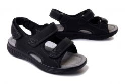 WOJTYŁKO 7S23808C czarny, sandały damskie. Czarne sandały damskie Wojtyłko, bez wzorów, bez obcasa. Za 158.90 zł.