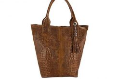 Worek skórzany BARBERINI'S j. brązowy 375/7-12. Brązowe shopper bag damskie Barberinis, bez wzorów, ze skóry, zamszowe, bez dodatków. Za 219.99 zł.