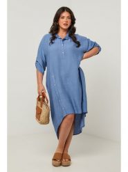 Curvy Lady Sukienka w kolorze niebieskim rozmiar: 48/50. Niebieskie sukienki damskie Curvy Lady, bez wzorów, klasyczne, bez kołnierzyka, bez ramiączek, midi. Za 162.11 zł.
