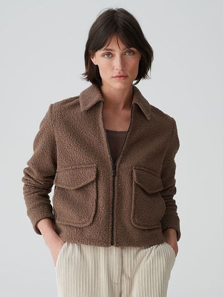 OPUS Kurtka pluszowa "Holma" w kolorze brązowym rozmiar: 42. Brązowe kurtki damskie Opus, bez wzorów, bez kaptura. Za 239.99 zł.