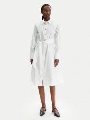 KARL LAGERFELD Sukienka koszulowa B1W13026 Biały Regular Fit. Białe sukienki damskie Karl Lagerfeld, bez wzorów, z bawełny, bez kołnierzyka, bez ramiączek, koszulowe. Za 1,299.00 zł.