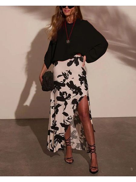 Milan Kiss Spódnica w kolorze kremowo-czarnym rozmiar: M. Brązowe spódniczki damskie Milan Kiss, m, bez wzorów, z podwyższonym stanem, maxi. Za 148.26 zł.