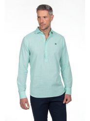 The Time of Bocha Koszula - Regular fit - w kolorze turkusowym rozmiar: XL. Niebieskie koszule męskie The Time of Bocha, xl, bez wzorów, bez kołnierzyka, bez ramiączek. Za 139.95 zł.