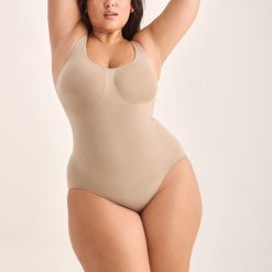 Body modelujące light shape Gabriella natural. Brązowe body damskie Gabriella, bez wzorów, z bawełny. Za 129.90 zł.