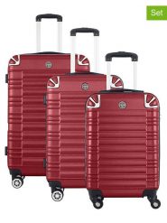 Geographical Norway 3-częściowy zestaw "Sourcing" w kolorze bordowym rozmiar: onesize. Czerwone walizki Geographical Norway, bez wzorów, z materiału. Za 347.99 zł.