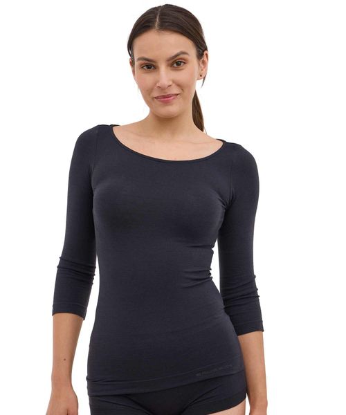 Koszulka damska rękaw 3/4 z wełną Brubeck COMFORT MERINO. Białe t-shirty damskie Brubeck, xl, bez wzorów, z materiału, bez kołnierzyka. Za 219.99 zł.