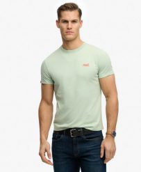 Superdry Koszulka Essential Logo slim z bawełny ekologicznej. Zielone t-shirty damskie Superdry., xl, bez wzorów, z bawełny, bez ramiączek. Za 149.35 zł.
