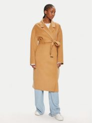 Calvin Klein Płaszcz wełniany K20K207089 Beżowy Oversize. Brązowe płaszcze damskie CALVIN KLEIN, na zimę, bez wzorów, z wełny. Za 1,699.00 zł.