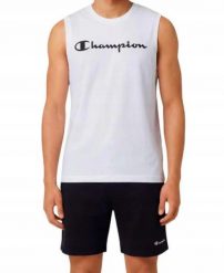 Koszulka Męska Champion Bez Rękawów Sportowa. Czarne t-shirty sportowe męskie CHAMPION, m, z bawełny, bez ramiączek. Za 119.00 zł.