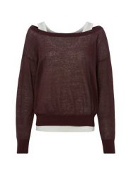 BOSS sweter z dzianiny z dodatkiem lnu - Fulipanox Kobiety len brązowy, L. Brązowe swetry klasyczne damskie Boss, l, z bawełny, bez kołnierzyka. Za 649.95 zł.