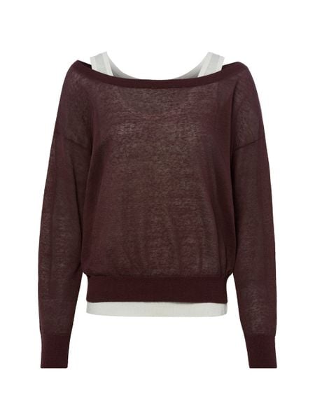 BOSS sweter z dzianiny z dodatkiem lnu - Fulipanox Kobiety len brązowy, L. Brązowe swetry klasyczne damskie Boss, l, z bawełny, bez kołnierzyka. Za 649.95 zł.