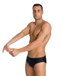 Kąpielówki slipy męskie na basen Arena Starry Brief. Czarne kąpielówki męskie Arena, m, bez wzorów, z materiału, na fitness i siłownię. Za 51.98 zł.