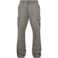 Spodnie Cargo Urban Classics Straight Leg. Szare spodnie materiałowe męskie Urban Classics, bez wzorów, z bawełny, eleganckie. Za 170.30 zł.