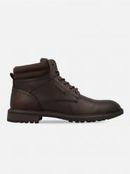 Wrangler Botki "George" w kolorze brązowym rozmiar: 43. Brązowe buty zimowe męskie Wrangler, bez zapięcia. Za 244.95 zł.