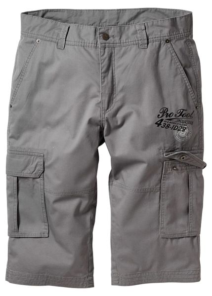 Długie bermudy regular fit. Szare szorty męskie bonprix, bez wzorów. Za 74.99 zł.