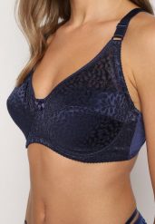 Granatowy Biustonosz Full Cup z Ramiączkami z Regulacją Posofia. Niebieskie biustonosze Renee, bez wzorów. Za 29.99 zł.