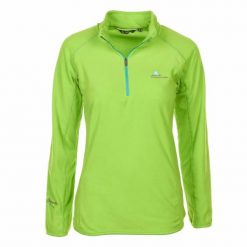 Dziewczęca bluza z mikropolaru z półgolfem Peak Mountain Fafine. Zielone bluzy bez kaptura damskie Peak Mountain, z polaru. Za 99.00 zł.