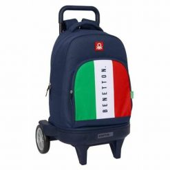 Plecak szkolny Benetton Flag Poliester 600D. Niebieskie plecaki damskie Benetton, bez wzorów, z poliesteru. Za 367.05 zł.