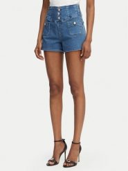 Guess Szorty jeansowe W6GD56 D0849 Niebieski Regular Fit. Niebieskie szorty damskie Guess, z aplikacjami, z bawełny. Za 434.99 zł.