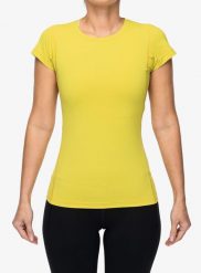 Koszulka do biegania damska Houdini Pace Air Tee. Żółte bluzki sportowe damskie Houdini, l, bez wzorów, z materiału, bez ramiączek. Za 203.49 zł.