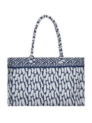 BLE Shopper bag w kolorze biało-granatowym - 45 x 37 x 20 cm rozmiar: onesize. Białe shopper bag damskie BLE, bez wzorów, z materiału, na ramię, bez dodatków. Za 56.95 zł.
