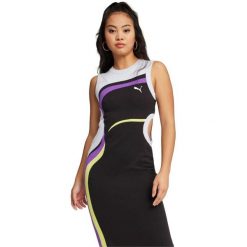 Sukienka Puma 372.5 Dress, Kobiety. Czarne sukienki damskie Puma, xs, bez wzorów, z wiskozy, bez kołnierzyka, bez ramiączek. W wyprzedaży za 490.00 zł.