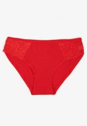 Czerwone Bawełniane Majtki Figi o Klasycznym Fasonie Venalice. Czerwone figi damskie Renee, l, z aplikacjami, z bawełny. Za 9.99 zł.